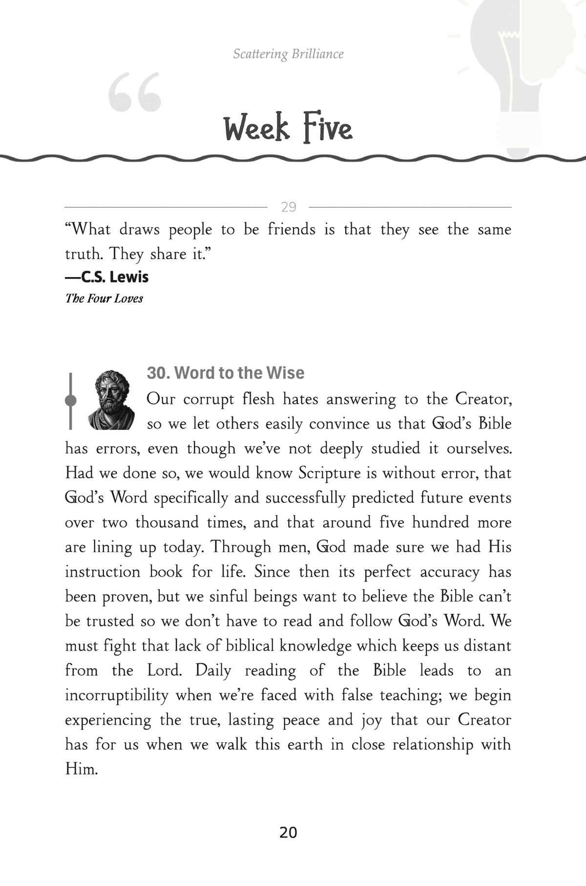 An interior page from Scattering Brilliance